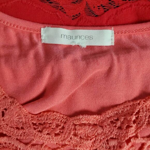 Maurices Women’s Coral Lace Trim Tank Top Size L - Picture 4 of 6